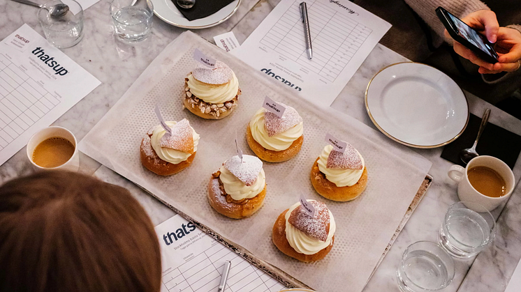 Semlor som deltog i Thatsups stora semmeltest 2024. Foto: Thatsup