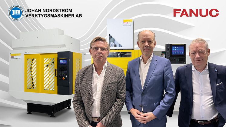 Jan-Anders Johansson (Star Servus), Bob Struijk (FANUC Nordic) og Peter Öfverstedt (JN Maskiner)