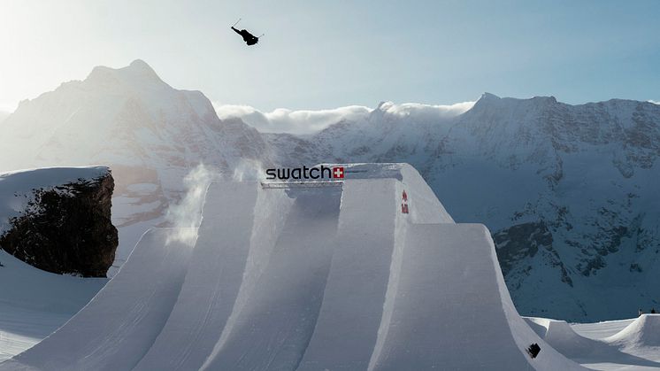 Freeskier auf der Perfect Hip während den Swatch Nines 2024