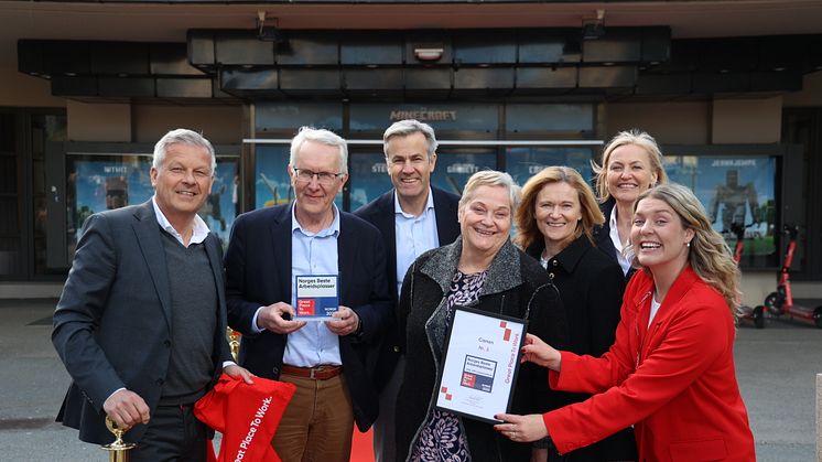 Canon Norge med 3. plass i årets Great Place to Work