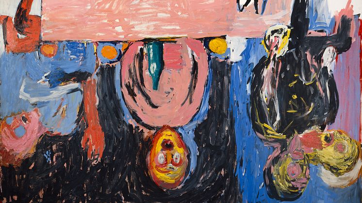 On 15 February, MUNCH launches an exhibition by one of the most significant artists of our time: Georg Baselitz. Feet First. Photo: Georg Baselitz, Nachtessen in Dresden, 1983, Oil on canvas, © Georg Bazelitz 2025, Photo: Kunsthaus Zürich