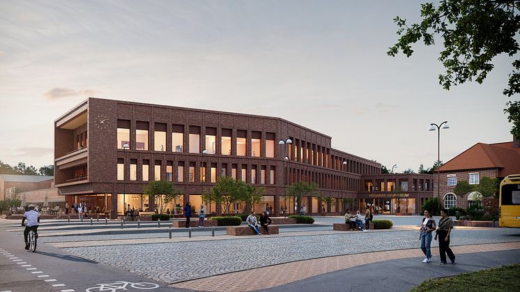 Illustration och visionsskiss för Höganäs gymnasium