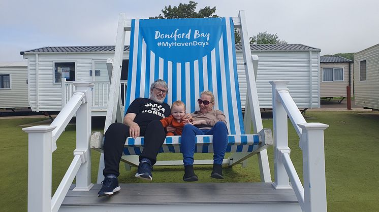 Happier times:  Chris Jeff with wife Ida and baby Theo at Doniford Bay Haven holiday park