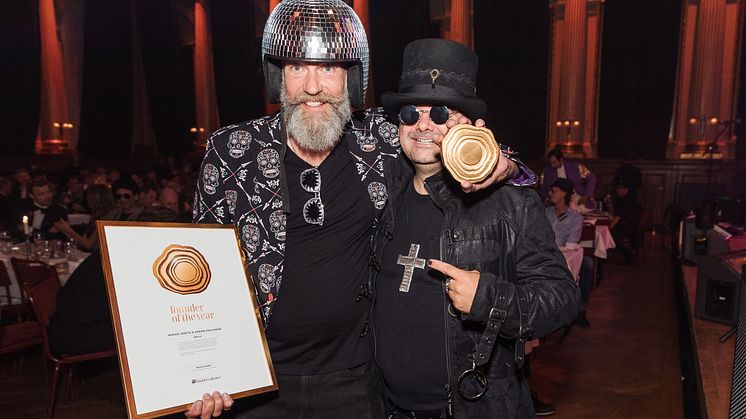 Mikael Kretz and Håkan Paulsson, founders of Qgroup, were awarded the Growth Rings in Gold for the global award Founder of the Year category Large Size Companies at the Founders Awards Gala held at Nalen in Stockholm on September 19.