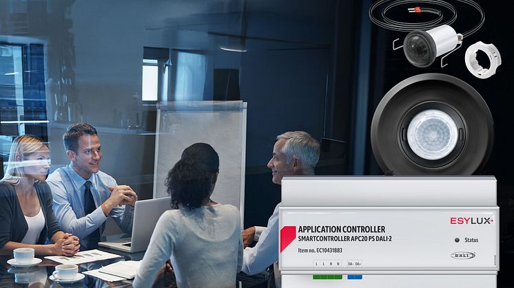 DALI-2-styreenhetene fra den nye ESYLUX SMARTCONTROLLER-serien virker mens de er skjult i koblingsskapet og gir derfor maksimal fleksibilitet når man velger utformingen til tilstedeværelsesdetektoren som brukes.