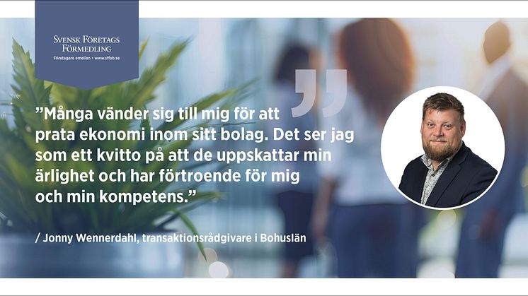 Jonny Wennerdahl, Transaktionsrådgivare på Svensk FöretagsFörmedling i Bohuslän