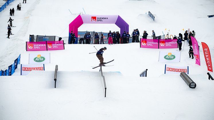 SM i Kläppen rivstarade med railjam. Foto: Daniel Bernstål. 