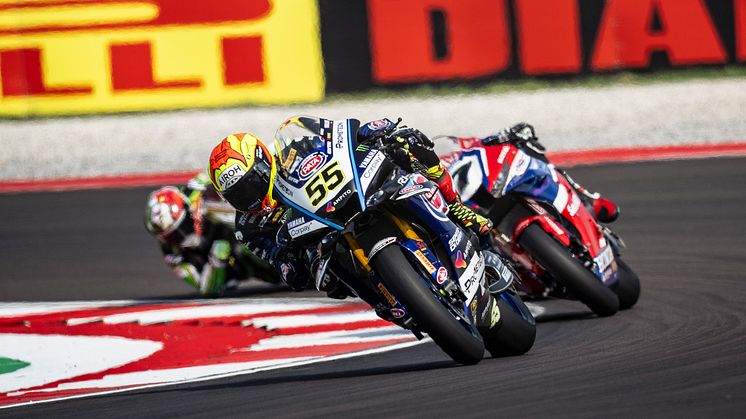  WorldSBK 9/21：最終周に順位を落とし12位となった#55 A・ロカテッリ（YZF-R1）