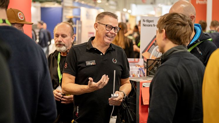 Kent Sandquist med kollegor ser fram emot att ta emot gäster i Nexans monter på Elfack 6-9 maj i Göteborg.
