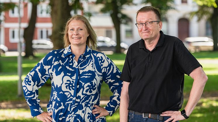 Åsa Palm Nordbeck och Mikael Eriksson blir förvaltningschefer för de planerade nya förvaltningarna - serviceförvaltningen respektive teknik- och stadsmiljöförvaltningen. Foto: Oskar Fäldt.