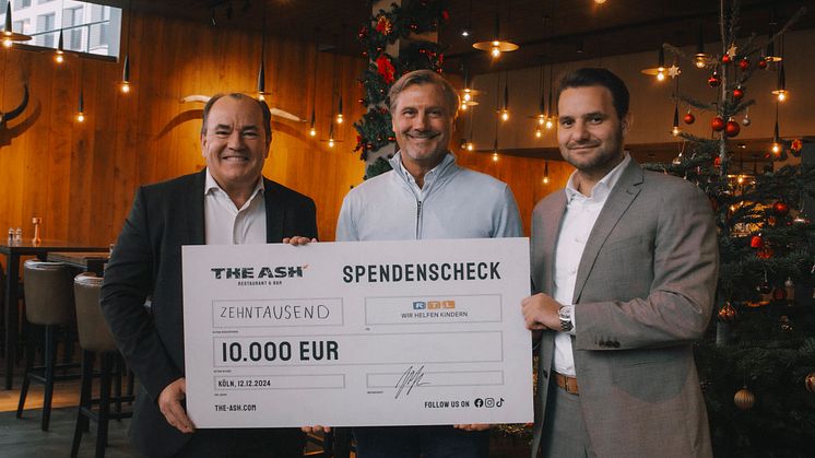 Wolfram Kons, Gesamtleiter RTL Charity, Kent Hahne Founder & CEO The ASH, Steven Sarwar CEO The ASH (v.l.n.r.)