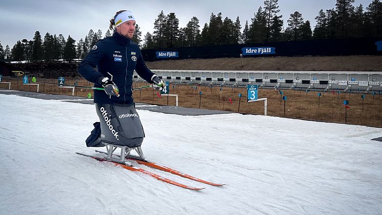 Landslagsåkaren, Arnt-Christian Furuberg, under ett träningspass på Idre Fjäll.