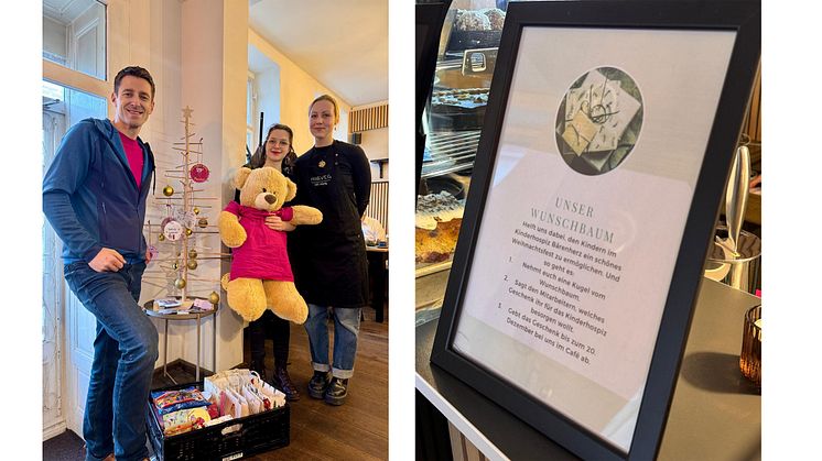 Ein Weihnachtsbaum voller Wünsche: Spendenaktion im Café Hin & Veg für Bärenherz