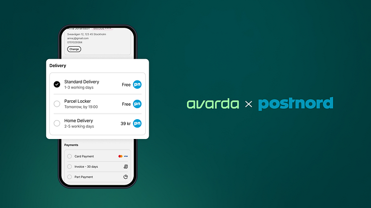 Avarda och PostNord förbättrar köpupplevelsen med ny fraktwidget