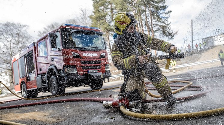 Brannøvelse på Toten.