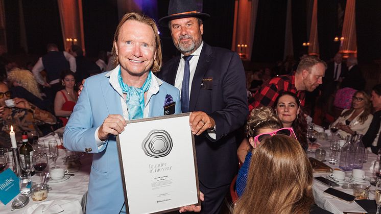 Johan Tilander - founder of Serafimgruppen, received the Growth Rings in Silver in the category Founder of the Year Large Size Companies at the Founders Awards Gala on September 19.