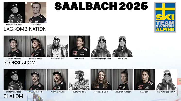 Saalbach 2025: Se uttagningen till kommande VM-tävlingar