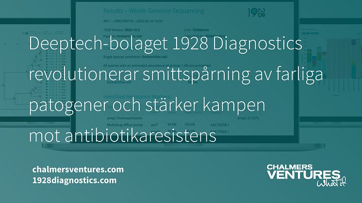 1928 Diagnostics har under året framgångsrikt tagit in nytt kapital för att accelerera sin utveckling och expansion. Tekniken bygger på forskning vid Chalmers. Bland investerarna i den senaste rundan finns Chalmers Ventures.