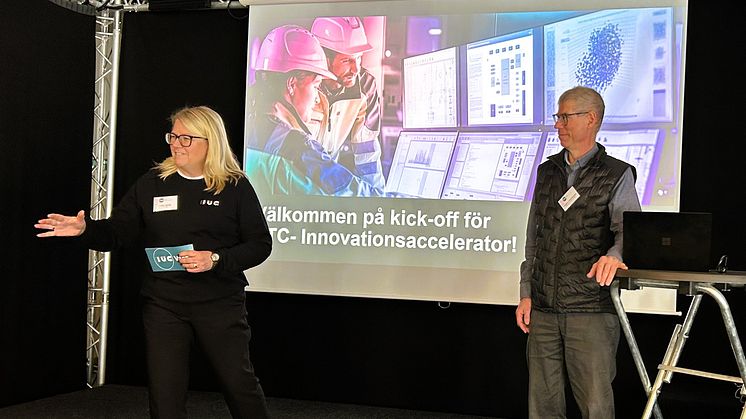 Kick-offen för PTC:s nya satsning leddes av Lena André Olsson, industriutvecklare IUC Väst och Tommy Christensen, verksamhetsansvarig PTC. Foto: Therese Blom, Innovatum Science Park.