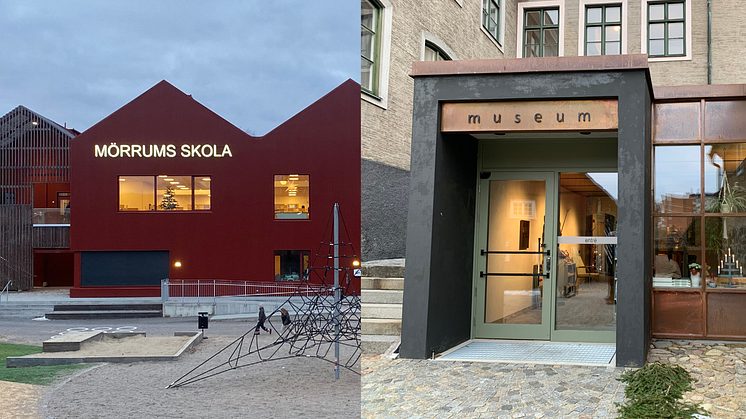 Mörrums skola och Karlshamns museums nya entré är finalister till Stadsbyggnadspriset 2023.