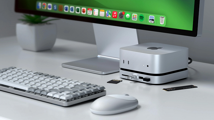 Helt och hållet omdesignad för att passa Mac mini M4 och komplettera existerande portar perfekt.