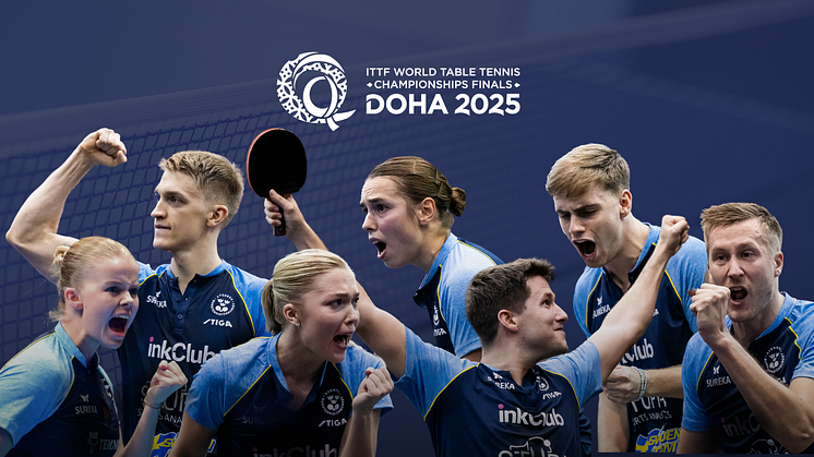 Svenska truppen från vänster: Filippa Bergand, Anton Källberg, Stina Källberg, Linda Bergström, Kristian Karlsson, Truls Möregårdh, Mattias Falck. Foto: Bildbyrån