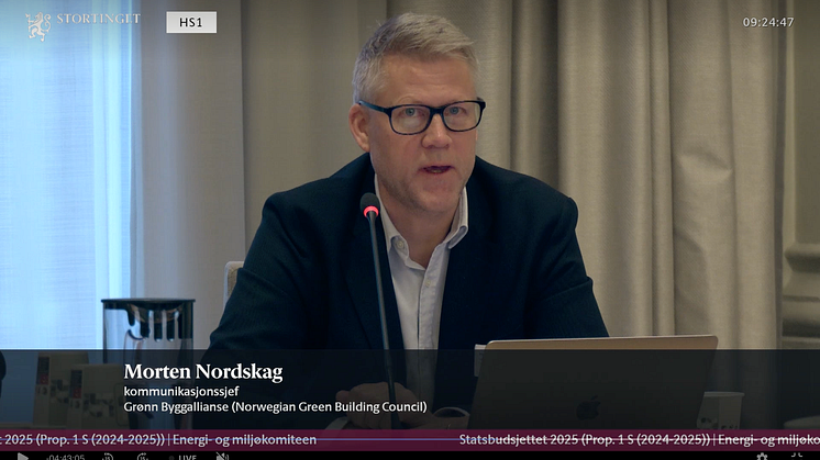 Grønn Byggallianses innspill til stortingets behandling av statsbudsjett 2025