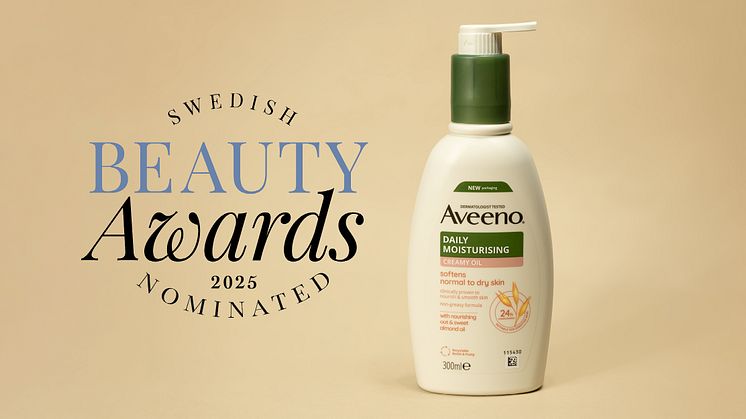 AVEENO® Daily Moisturising Creamy Oil nominerad i Swedish Beauty Awards 2025!