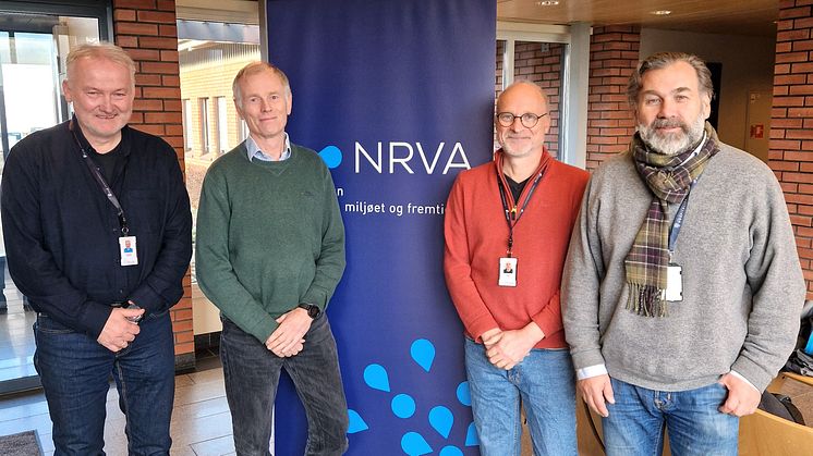 Planlegger utvidelse av av Hauglifjell vannbehandlingsanlegg. Fv: delprosjektleder Odd Arne Valberg - NRVA, oppdragsleder Lars Hjermstad - Multiconsult, prosjektleder Svein Forberg Liane – NRVA og oppdragsansvarlig Sigmund Tøien – Multiconsult.