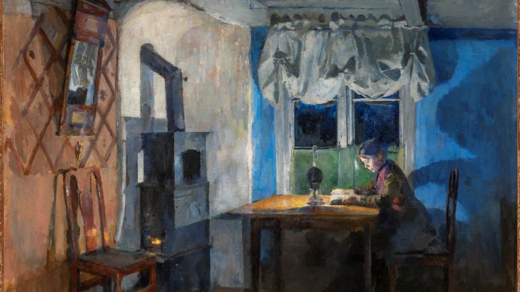 «Harriet Backer. Hvert atom er farge» er den mest omfattende presentasjonen av Backer på nesten 30 år. (Foto: Harriet Backer, Ved lampelys (1890). Kode.)