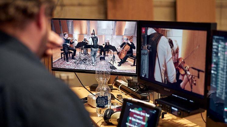 Das Freiburger Barockorchester während einer Live-Aufnahme für #inFreiburgzuhause im Mai 2020
