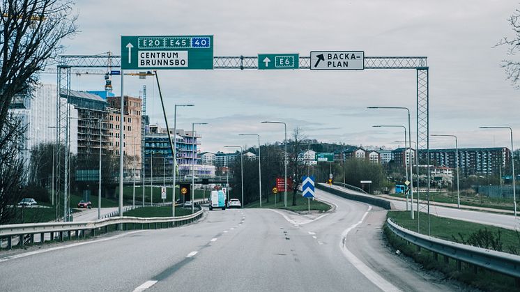 Leråkersmotet längs Lundbyleden. Foto: Trafik Göteborg