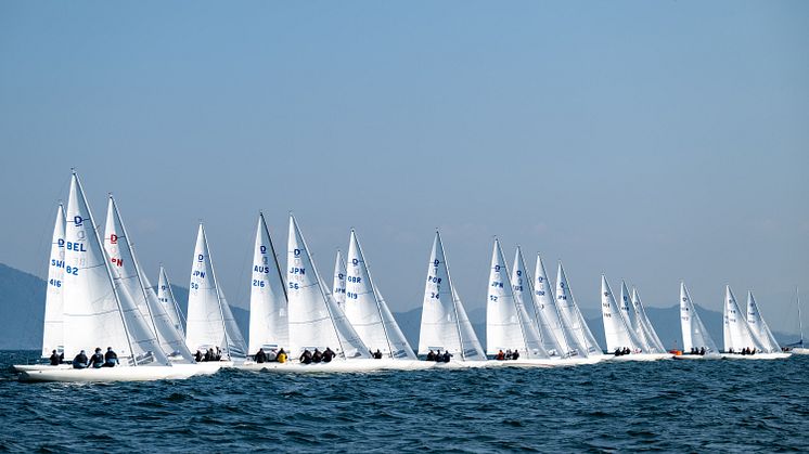 The Dragon fleet on Lake Biwa at the BIWAKO DRAGON INVITATION 2024.