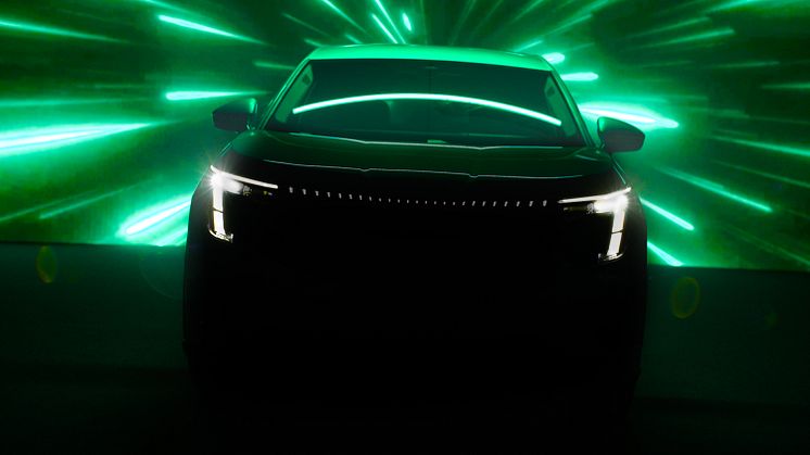 Den nye elektriske topmodel fra Škoda med plads til syv personer får verdenspremiere i 2026.