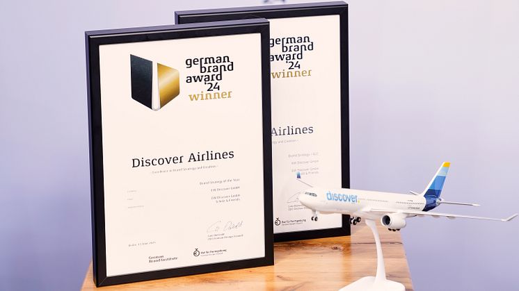 Discover Airlines wins twice at the German Brand Award 2024