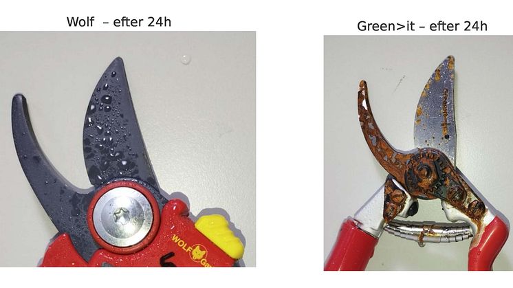 Korrosionsjämförelse Wolf Greenit