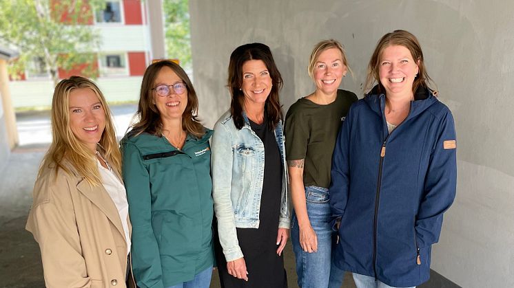 Maria Karlsson, Piteå kommun, Marie Wennberg, Svenska kyrkan, Hanna Modig, Strömbackaskolan, Terese Lindbäck, Svenska kyrkan, och Ann-Catrin Gustafsson, Piteå kommun, ingår alla i arrangörsgruppen. Foto: Anders Sandlund/Piteå församling 