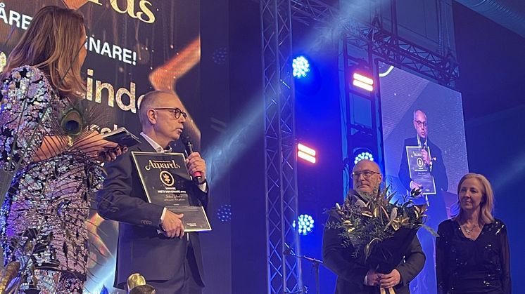 Johan Linder, utbildningschef på NU-sjukvården, vann priset Årets Samverkare 2025