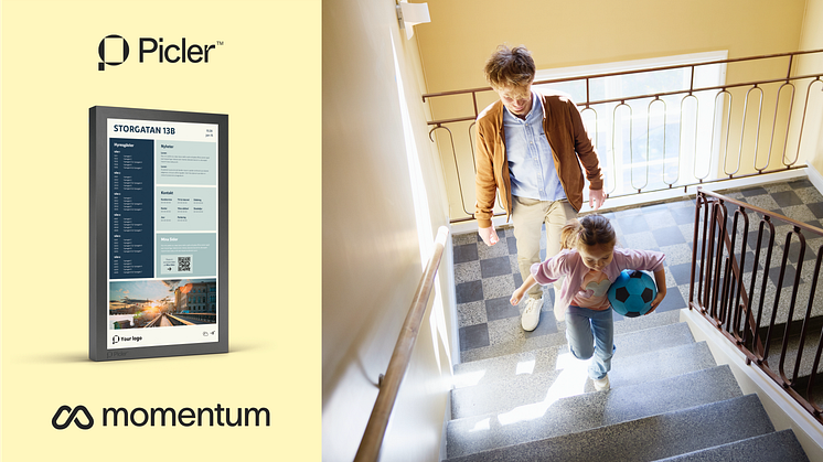 Momentum och Picler samarbetar kring digitala infodisplayer som används av fastighetsägare exempelvis i trapphus.