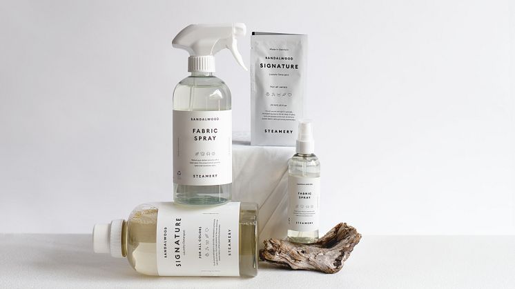 Steamery laundry products in the new scent Sandalwood