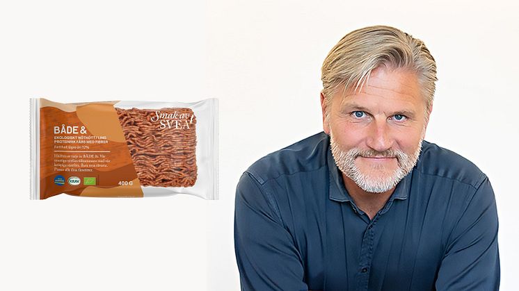 Både &, hälften nötkött och hälften lins, från Smak av SVEA. Thomas Östlund, vd Protos. Foto Protos