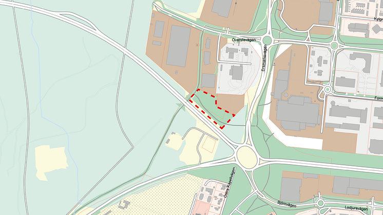 Vid Greenzone på Sandbäcken planeras för en solcellsanläggning. 