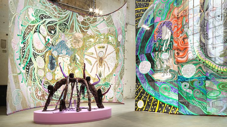 Emma Talbot, In the End, the Beginning, 2023, Installation view, Kesselhaus, KINDL, © Emma Talbot. Photo: Jens Ziehe