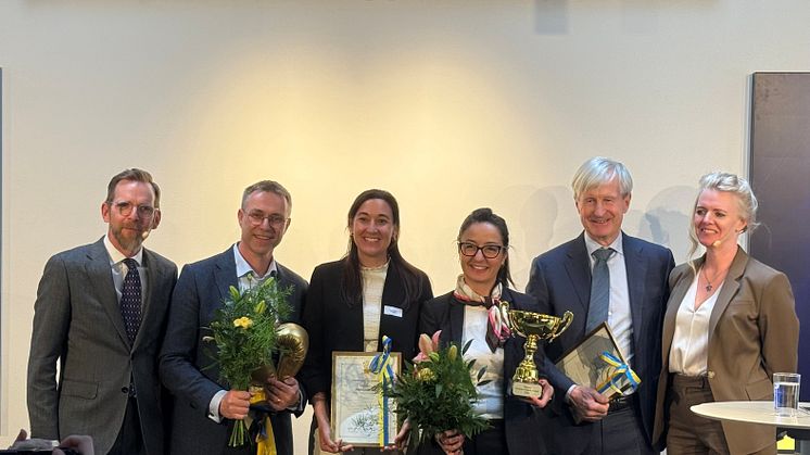 Jakob Forssmed, socialminister. Stefan Johansson, CMO & Co-founder Neobiomics. Emma Höglund, CEO Neobiomics. Miray Kärnekull Global Medical Director Critical Care, Getinge. Carl Bennet. Maria Helling, CEO Swecare. 