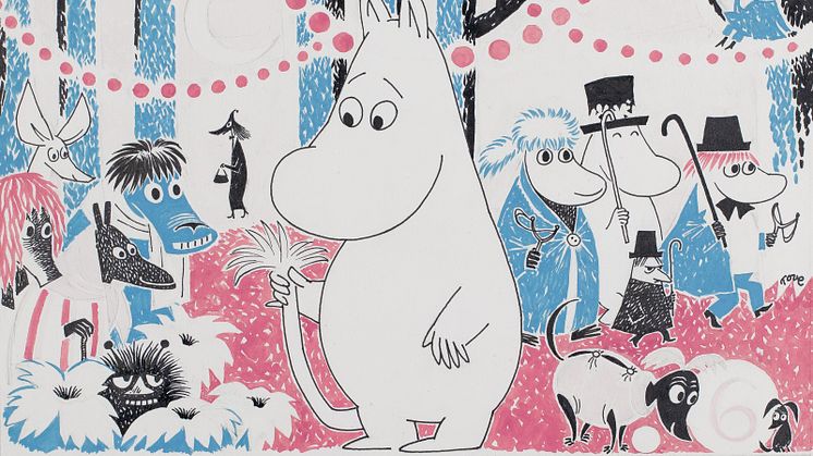 Tove Jansson, skiss till serieomslag. ©️Moomin Characters™