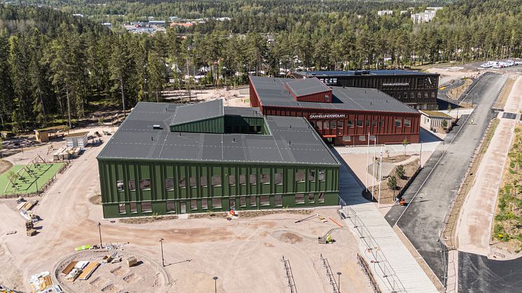 Den nybyggda F-6-skolan i Granelundsområdet rymmer även en fullstor idrottshall.