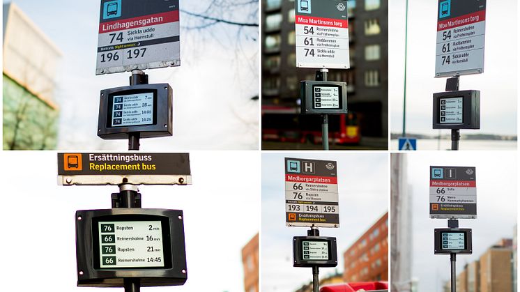 Monteringen av SL:s nya digitala skyltar började i januari i år. Foto: SL