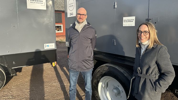 Erik Ciardi (C), kommunalråd, och Anna Karlsson, VD för Kalmar Energi