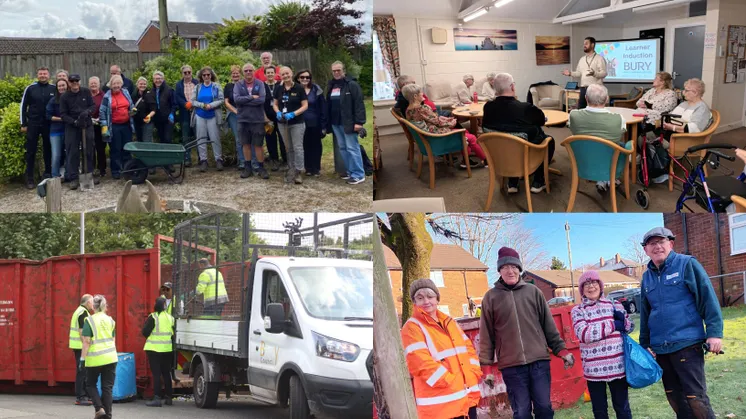 images showing tenants attending clean up days and digital sessions