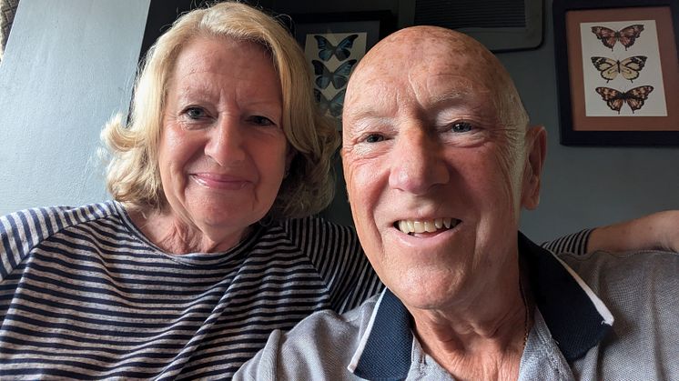 Alert: John with his wife Maralyn, who instantly knew he was having a stroke